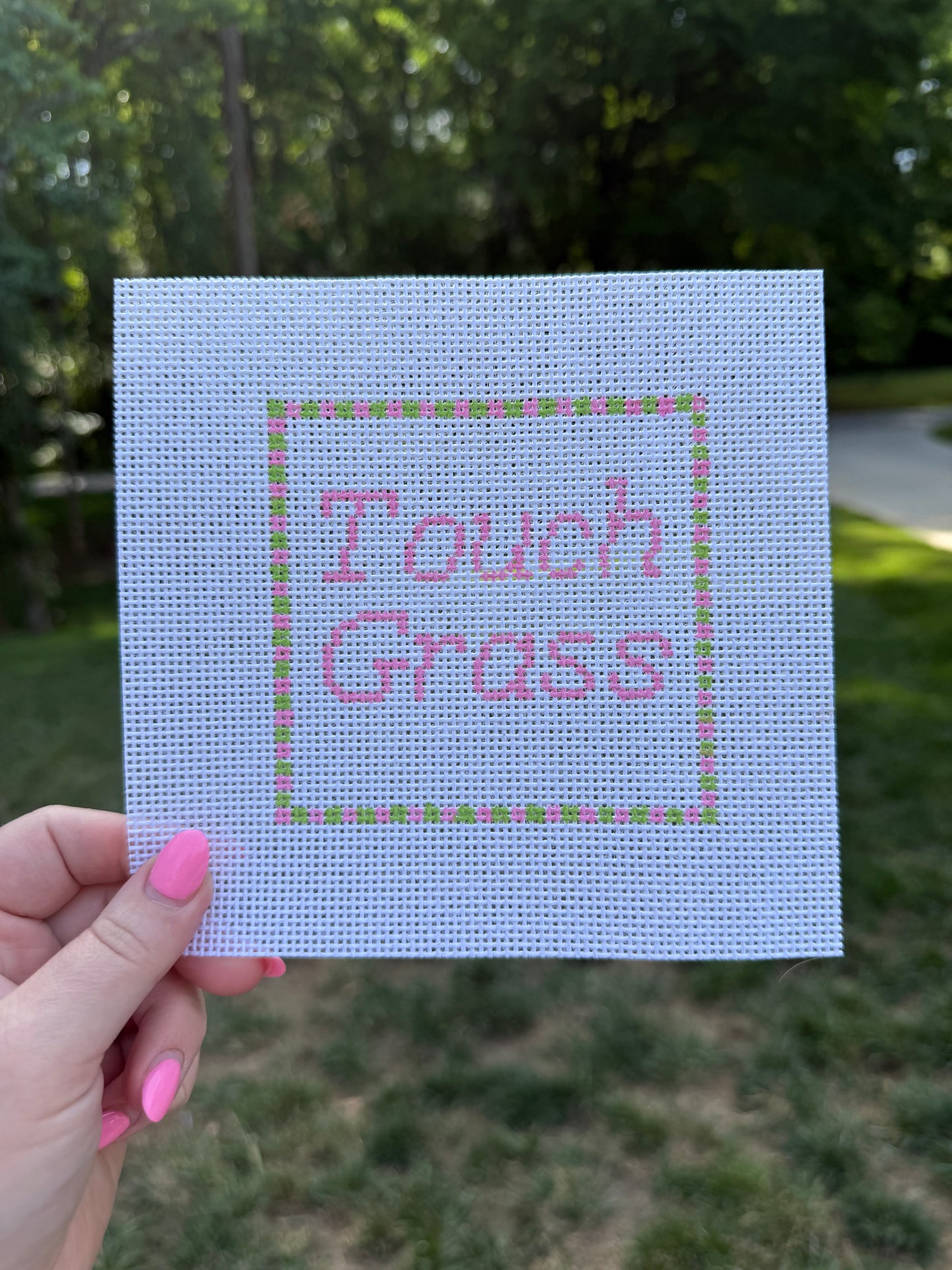 Touch Grass Hand Painted Needlepoint Canvas