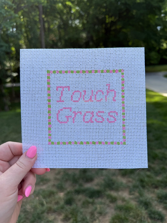 Touch Grass Hand Painted Needlepoint Canvas