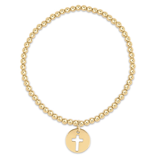 Enewton Extends - Classic Gold 3mm Bead Bracelet - Blessed Gold Disc