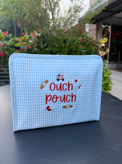 TRVL Large Roadie with "Ouch Pouch" Embroidery Gingham Mist