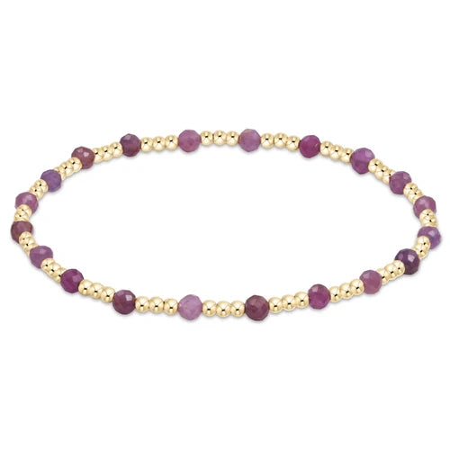 Enewton Extends -  Gemstone Gold Sincerity Pattern 3mm Bead Bracelet - Ruby