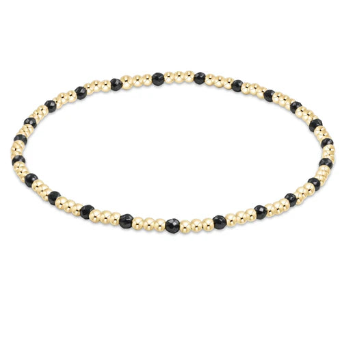 Enewton Extends - Gemstone Gold Sincerity Pattern 2mm Bead Bracelet - Faceted Hematite