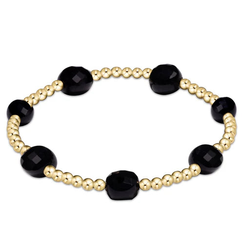 Enewton Extends - Admire Gold 3mm Bead Bracelet - Faceted Onyx