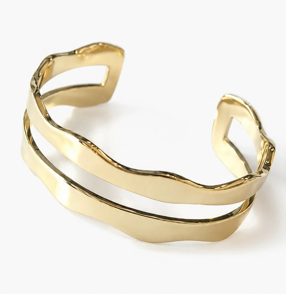 Natalie Wood Designs Solaris Mini Cuff Bracelet in Gold