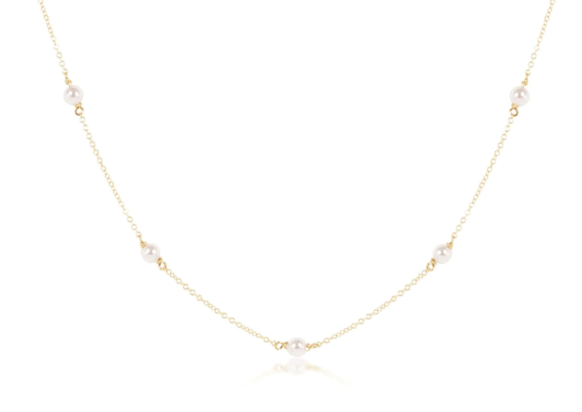 enewton 17" Choker Simplicity Chain Gold - Pearl 4mm