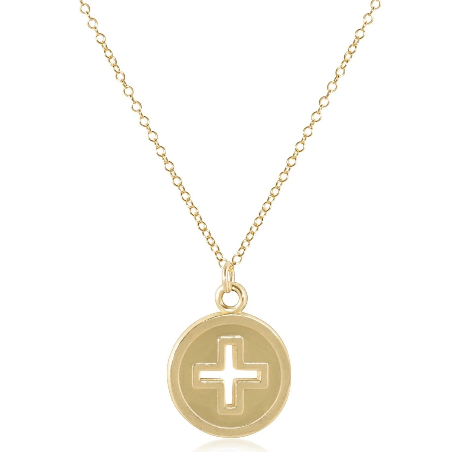 Enewton 16" Necklace Gold - Signature Cross Gold Disc - gg's art frames gifts