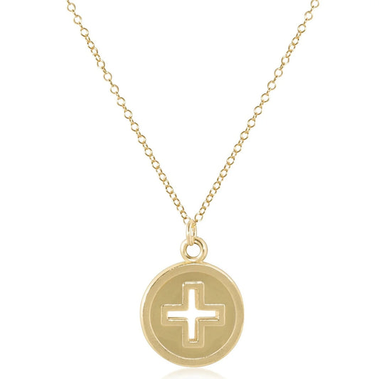 Enewton 16" Necklace Gold - Signature Cross Gold Disc - gg's art frames gifts