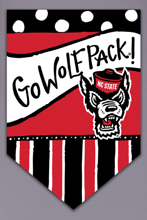 Magnolia Lane NC State Dots and Stripes Garden Flag