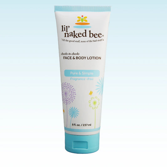 The Lil' Naked Bee Pure & Simple Cheeks to Cheeks Face & Body Lotion 8oz