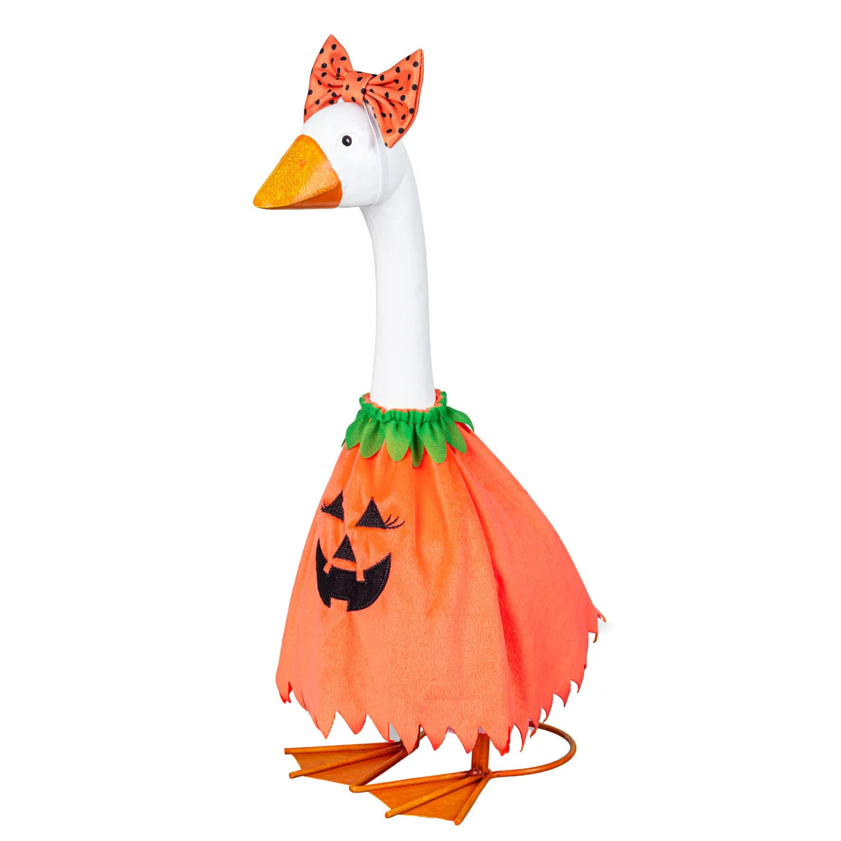 Evergreen Porch Goose Pumpkin Poncho Outfit