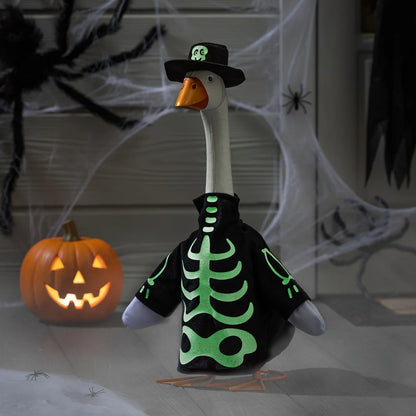 Evergreen Porch Goose Skeleton Glow in the Dark Outfit
