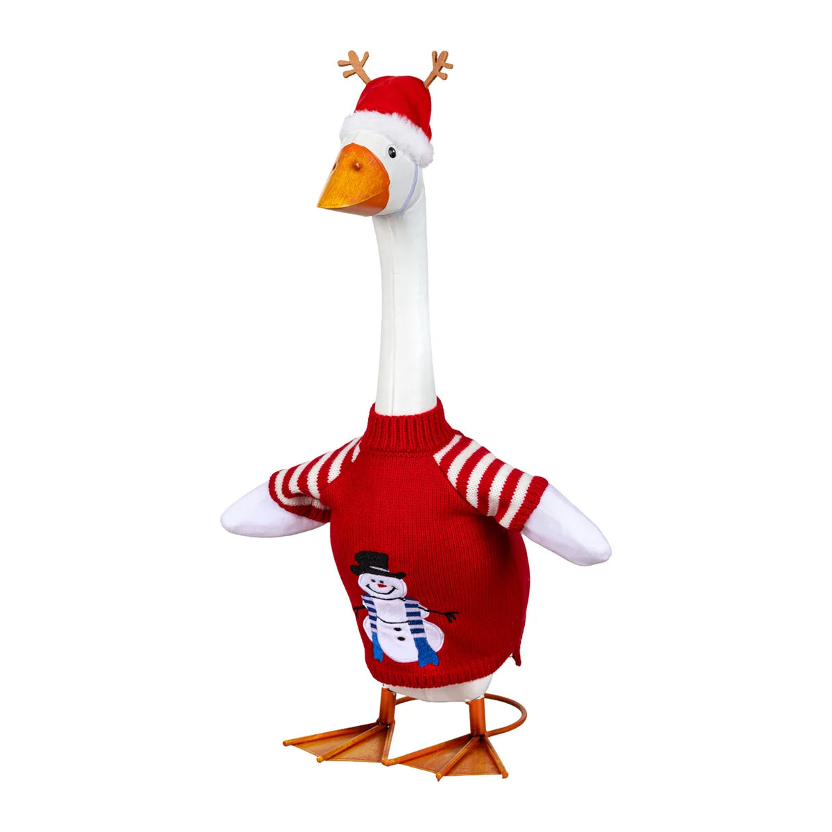 Evergreen Porch Goose Red Sweater Snowman Outfit