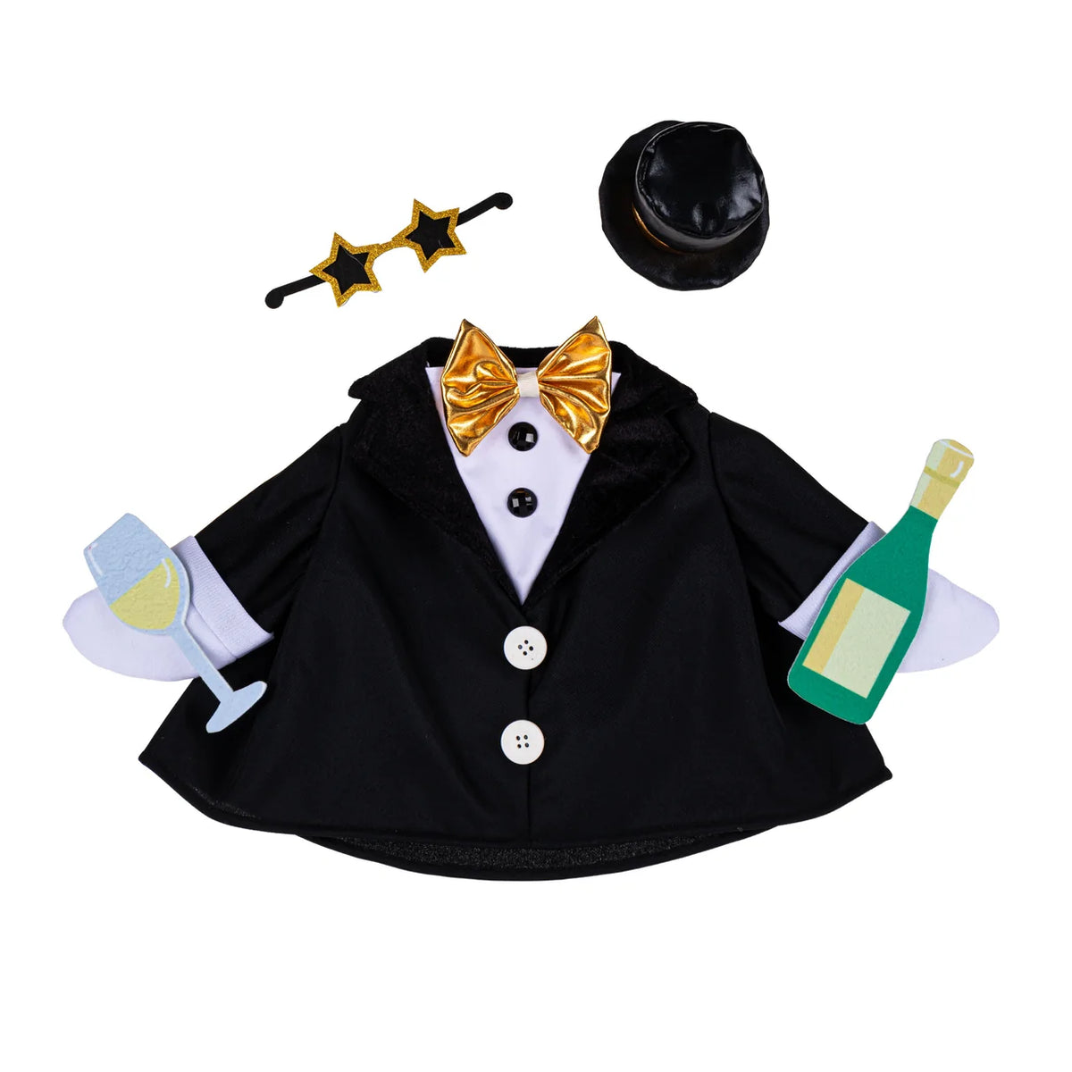 Evergreen Porch Goose Happy New Year Outfit
