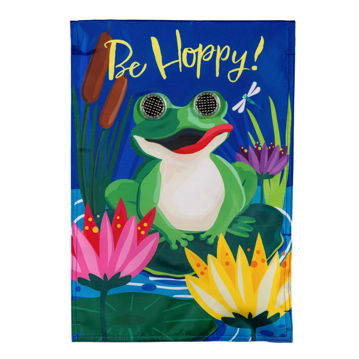 Evergreen Winky Blinky Be Hoppy Applique Lighted Garden Flag