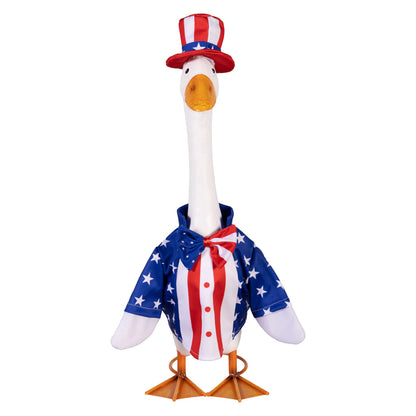 Evergreen Porch Goose Patriotic Suit Outfit