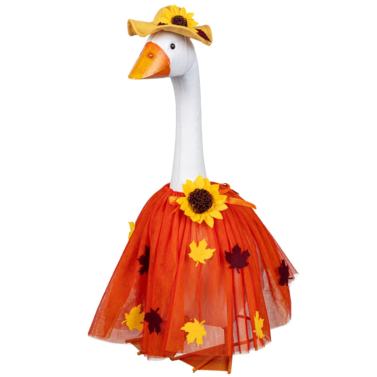Evergreen Porch Goose Fall Leaf Dress Outfit
