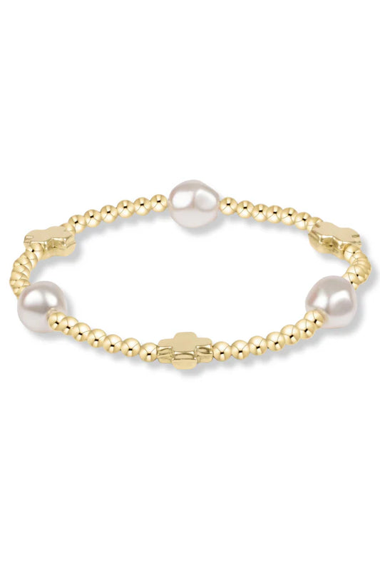 Enewton Signature Cross Admire Pearl Pattern 3mm Bead Bracelet