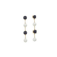 Meghan Browne Nix Black and Pearl Dangle Earrings