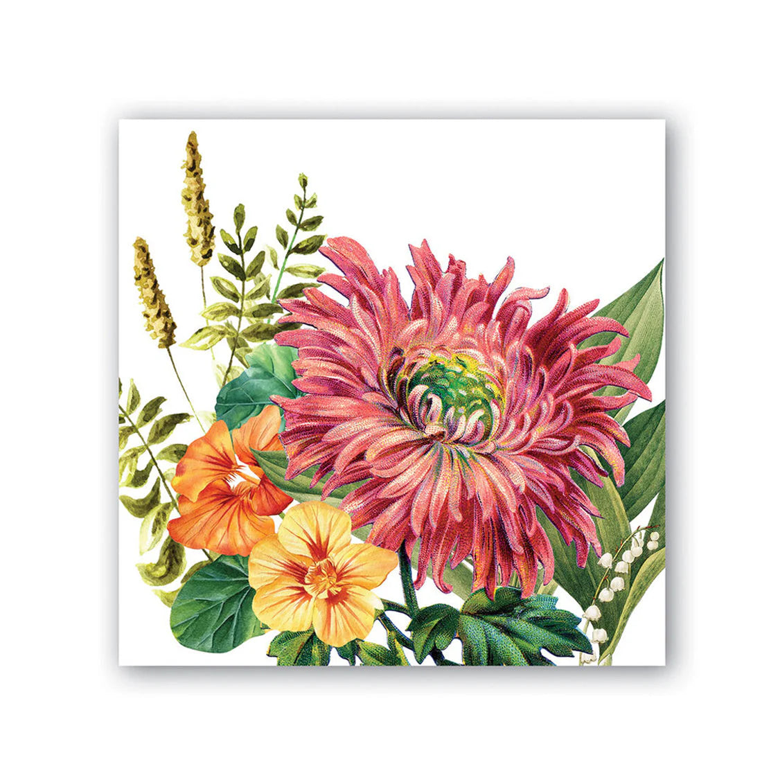 Michel Designs Dahlias Cocktail Napkins