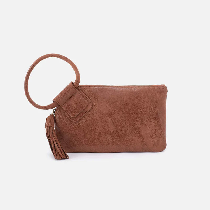 HOBO Sable Wristlet in Burnished Saddle Buffed Leather