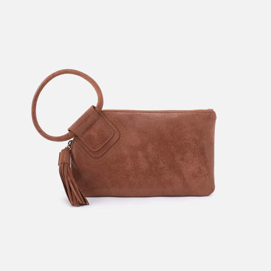 HOBO Sable Wristlet in Burnished Saddle Buffed Leather