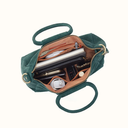 HOBO Sheila Medium Satchel Pine Needle Suede Leather
