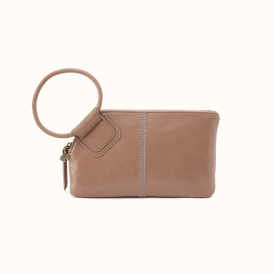 HOBO Sable Wristlet Woodsmoke Polished Leather