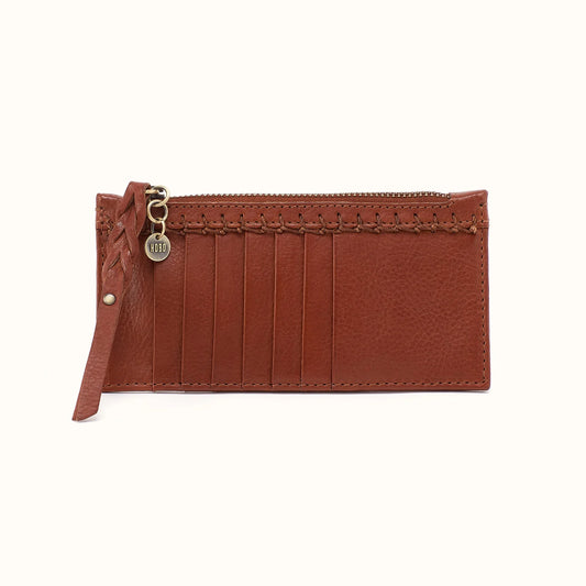 HOBO Carte Card Case Washed Leather Kindling Brown