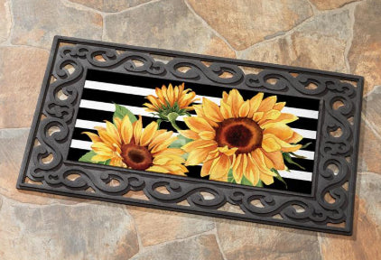 Evergreen Striped Sunflowers Sassafras Switch Mat - gg's art frames gifts
