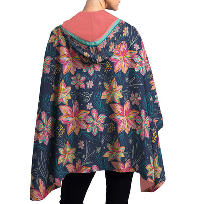 RainCapers EttaVee Bold Flowers Womens Rain Cape - Rainproof Breathable Rain Poncho for Women