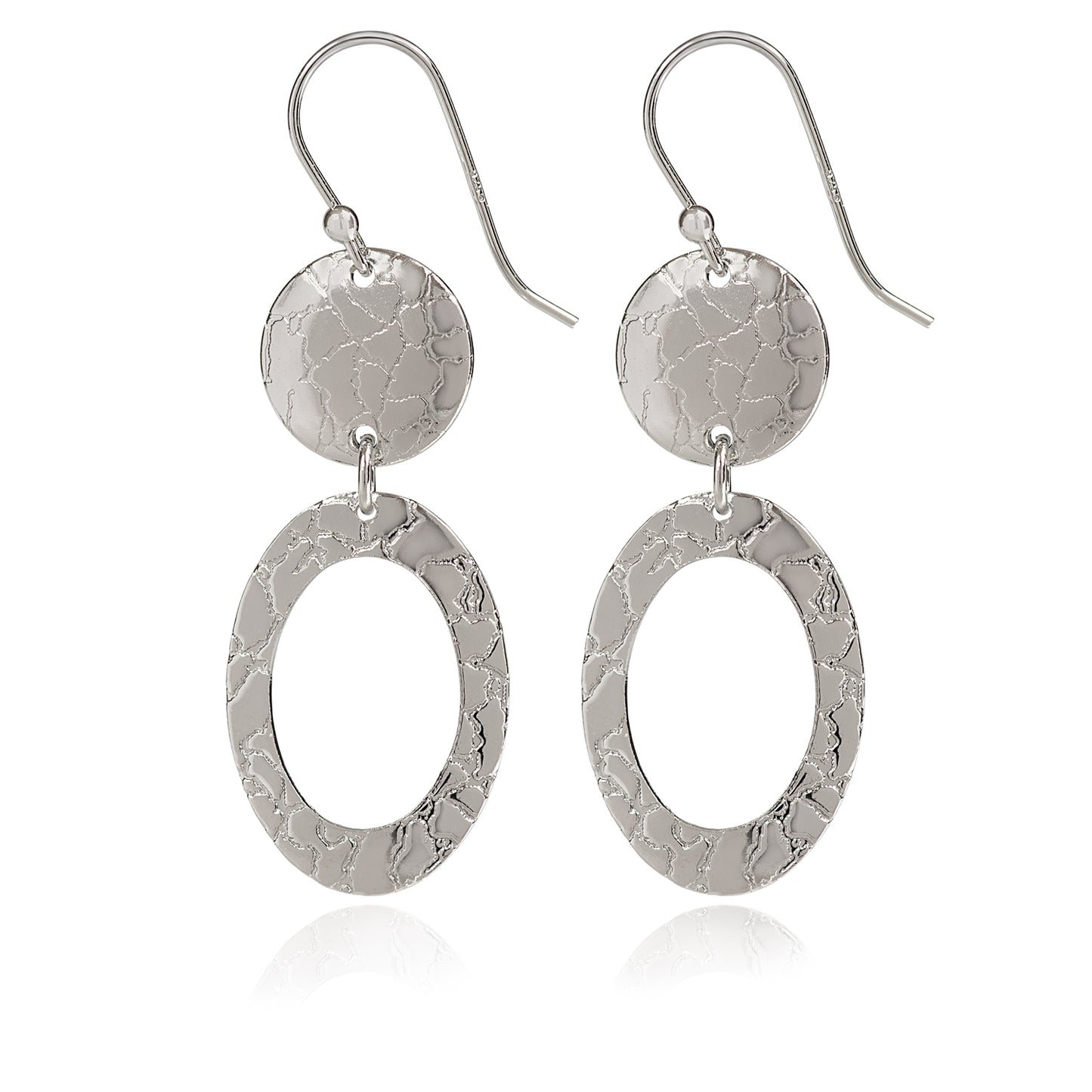 Spirit by Silver Forest Disc Hoops with Open Oval