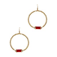 Meghan Browne Sawyer Ruby Drop Hoop Earrings