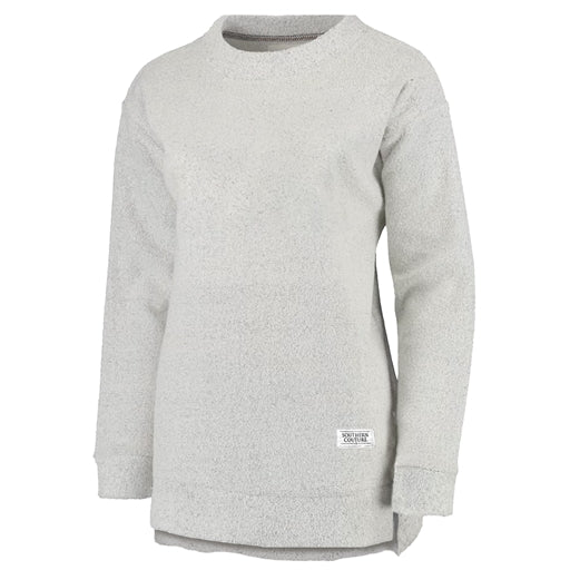 Southern Couture Yarn Dyed Mingled Sweatshirt Light Grey