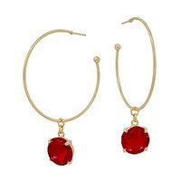 Meghan Browne Shyla Ruby Hoop Earrings