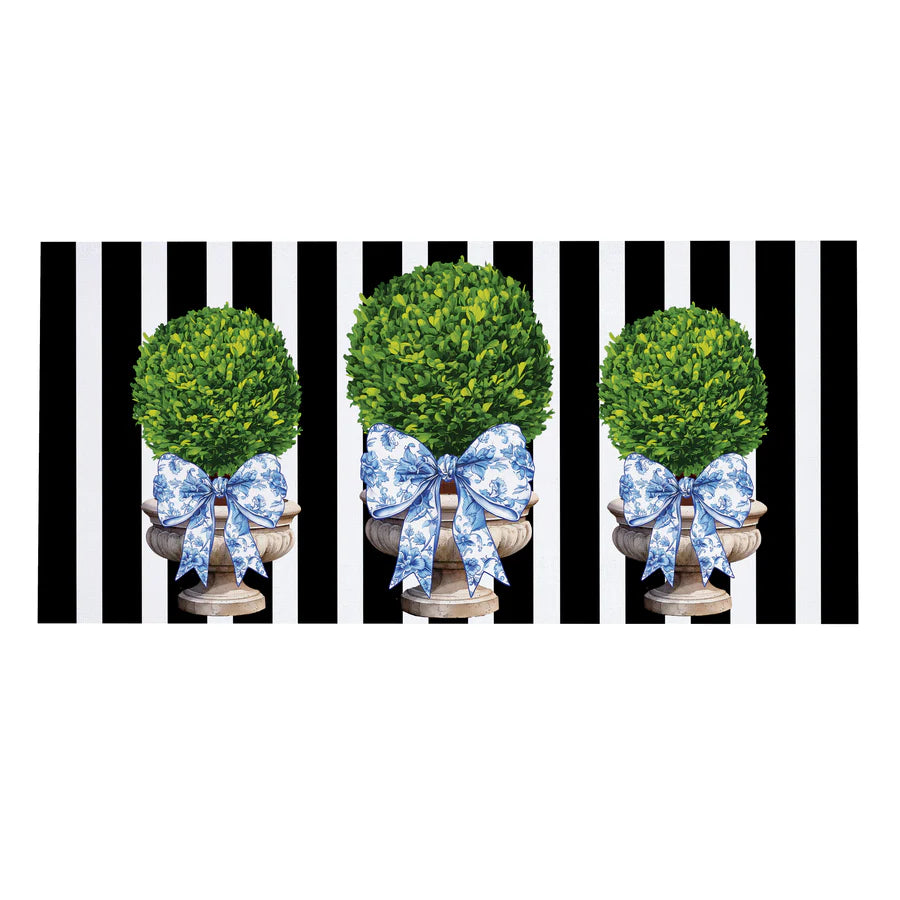 Evergreen Topiary With Bow Sassafras Switch Mat - gg's art frames gifts