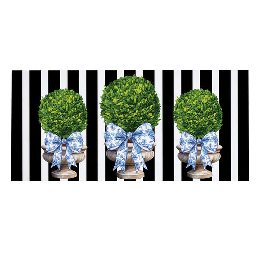 Evergreen Topiary With Bow Sassafras Switch Mat - gg's art frames gifts