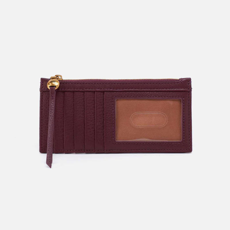 HOBO Carte Card Case Mulberry Glaze Pebbled Leather
