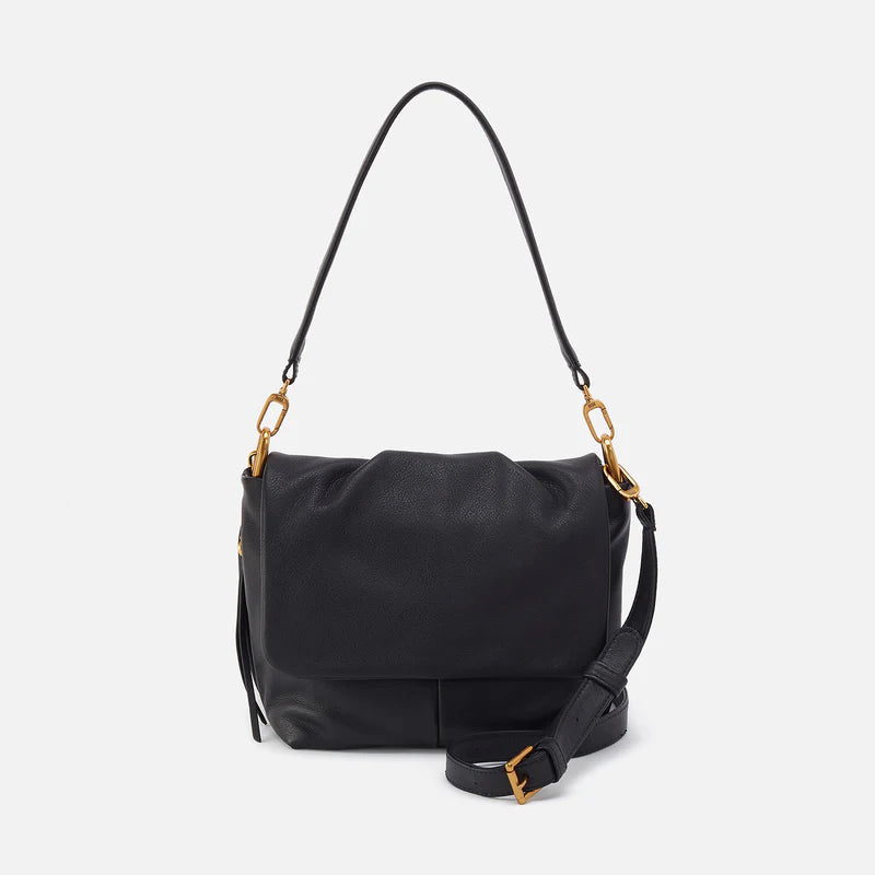 HOBO Harley Convertible Shoulder in Pebbled Black Leather