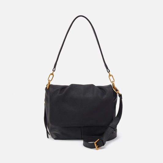 HOBO Harley Convertible Shoulder in Pebbled Black Leather