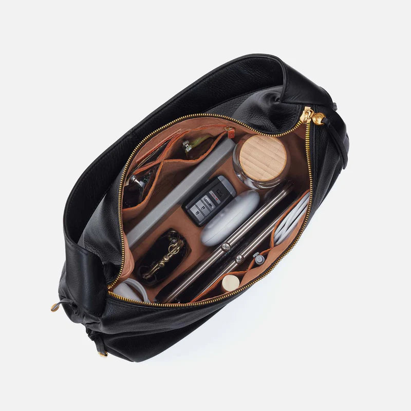 HOBO Kori Hobo Bag Black Pebbled Leather