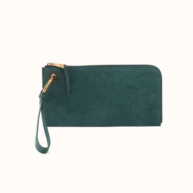 HOBO Jett Wristlet Pine Needle Suede Leather