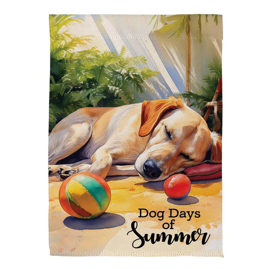 Evergreen Dog Days Of Summer Suede Garden Flag