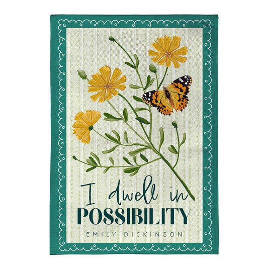 Evergreen Dwell In Possibility Suede Flag, Garden