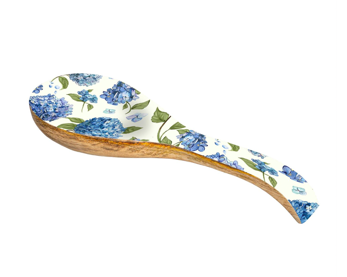 Evergreen Viva Style Hydrangea Wood Spoon Rest