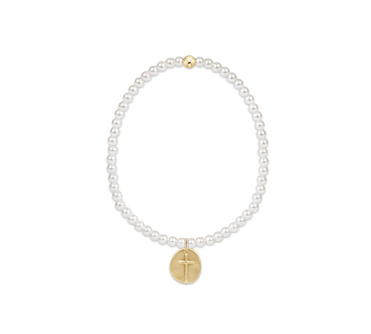 Enewton Extends - Classic Pearl 3mm Bead Bracelet - Inspire Small Gold Charm
