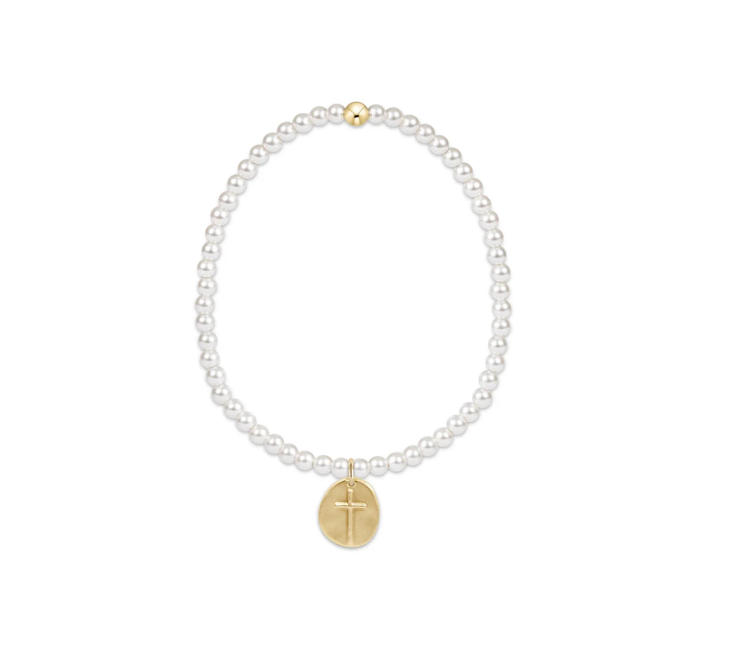 Enewton Classic Pearl 3mm Bead Bracelet - Inspire Small Gold Charm