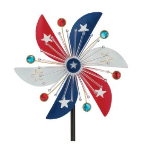 Regal Americana Spinner Solar Stake Pinwheel