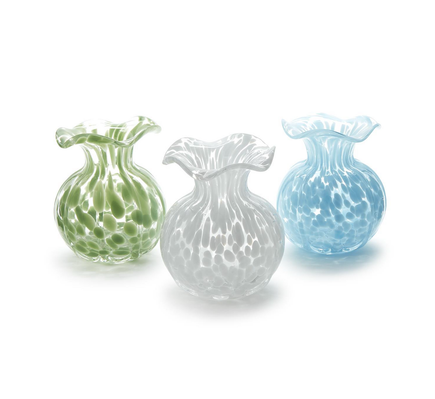 Two's Company Ruffled Edge Spotted Vase