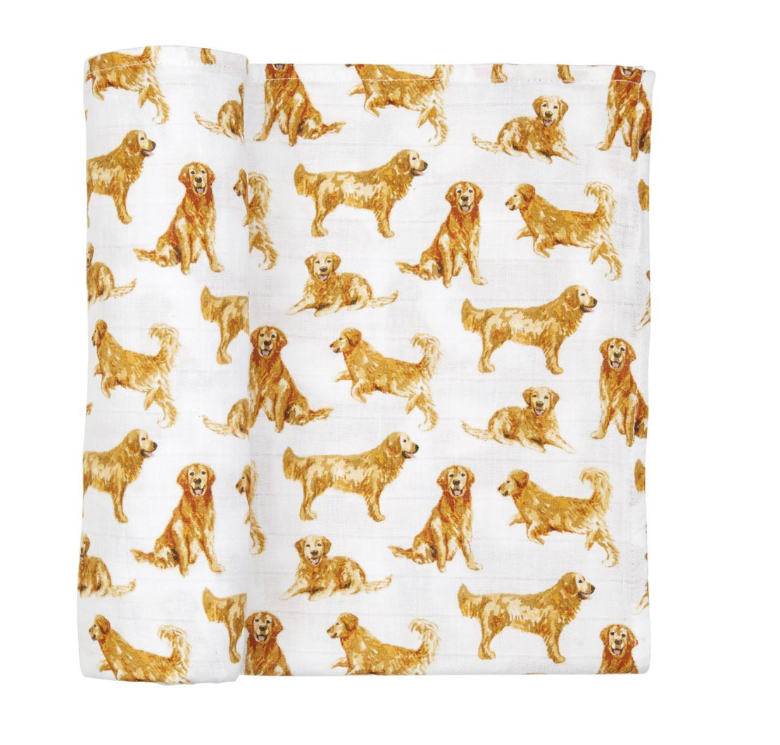 Mud Pie Golden Retriever Muslin Swaddle