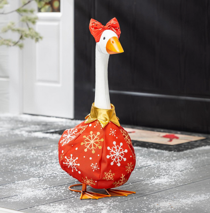 Evergreen Porch Goose Ornament Outfit